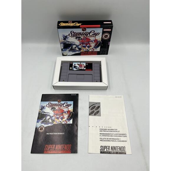 NHL Stanley Cup (SNES, 1993) Complete In Box Manual Tested Excellent Condition - Picture 3 of 11